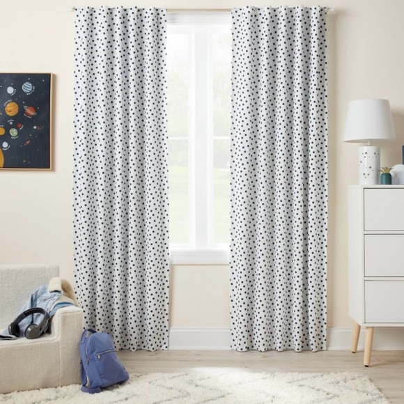 84” Blackout Navy Dot Curtain Panels Pillowfort (set of 4!) - Picture 1 of 6